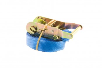 Sjorbanden 25mm blauw 1 delig met open ratel